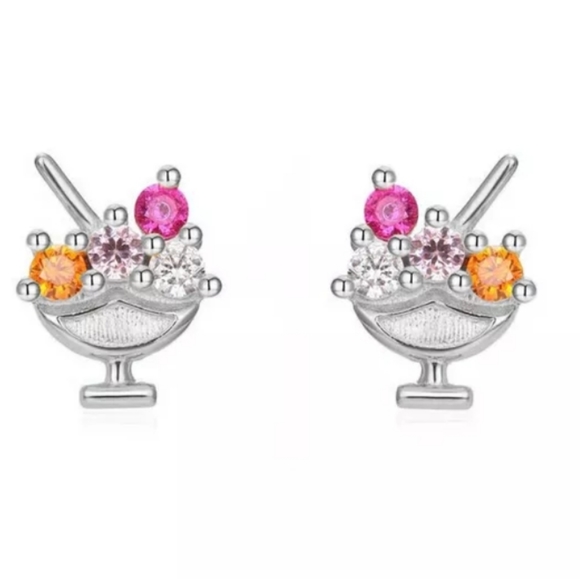 Sterling Silver Ice Cream Earrings - Picture 1 of 5